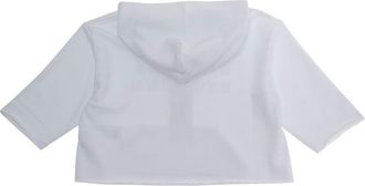 Maison Margiela Girls Hooded Sweatshirt White Cotton Kids Hoods & Sweatshirts