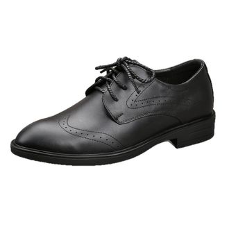 Generic Mens Classic Oxfords Lace Up Business Formal Wingtip Brogue Dress Shoes (Black,7.5)