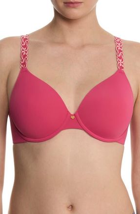 Natori Pure Luxe Underwire T-Shirt Bra in Vintage Cherry/Peach Blush at Nordstrom, Size 38Ddd