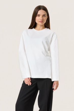 Soaked In Luxury Coreen Long Sleeve A-line Fit T-Shirt in Broken White at Nordstrom, Size X-Large