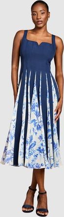 Coast Printed Crepe Midi Dress in Navy at Nordstrom, Size 10