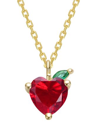 Genevive 14K Plated CZ Pendant Necklace