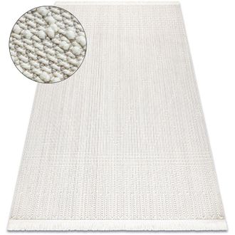 RugsX Rugsx - Alfombra Nano Em52a Diamantes, Bucle, Tejido Plano Blanco Beige 140x190 Cm