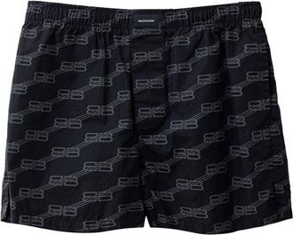 Balenciaga Black Cotton Bermuda Womens Shorts