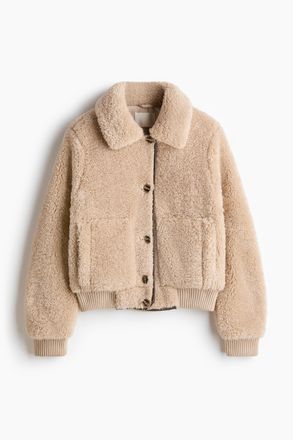 H&M Jacke aus Teddyfleece - Beige