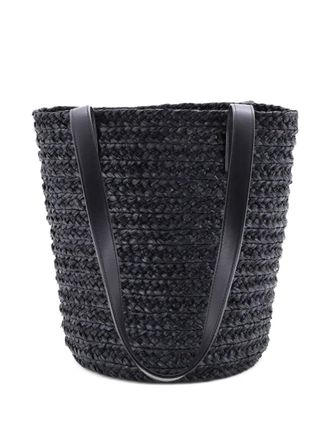 Saint Laurent Panier Basket Shopper Raffia Small tote bag - Black