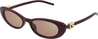 Gucci Gg 1680S Zonnebril - unisex - Zonnebrillen - Bruin - 52 MM - Nylon - Accessoires