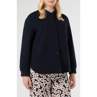 Marina Rinaldi Spaprica Wool Blend Coat in Midnight Blue at Nordstrom, Size 20 - W