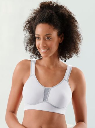 Viania Sport-BH VIANIA, Damen, Gr. 100, Cup C, weiss (wei&szlig;), 47% Polyamid, 41% Polyester, 12% Elasthan, BHs Sport-BH