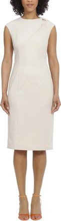 Maggy London Sleeveless Twisted Knot Midi Dress In Horn