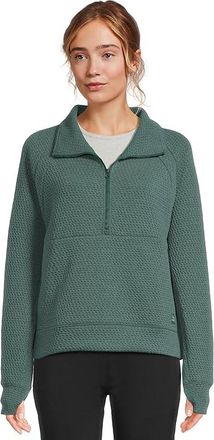 L.L.Bean Ridgeknit Half Zipper Pullover Womens Sweater Forest Spruce : XL, Lyocell/Polyester/Spandex