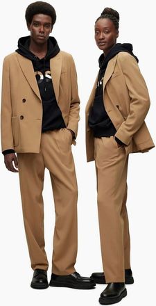 HUGO BOSS Womens Kris 224 Solid Patterned Straight Trousers - Brown - Size: 8/29in/30in
