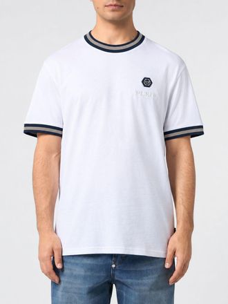 Philipp Plein T-shirt in cotone con logo Hexagon e profili a contrasto