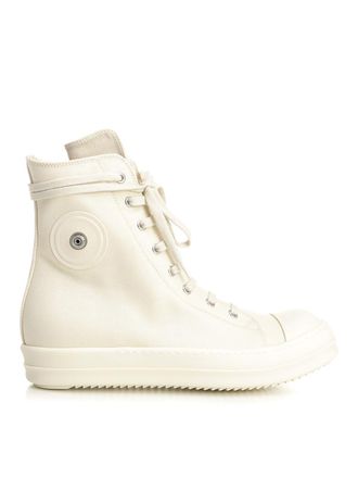 Rick Owens High-Top Cotton Sneakers