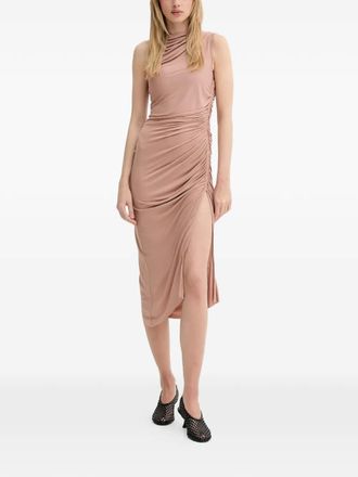 Rick Owens draped ruched midi dress - Rosa