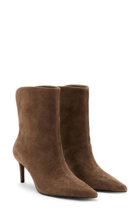 Mango Pointed Toe Stiletto Bootie in Medium Brown at Nordstrom, Size 6.5Us