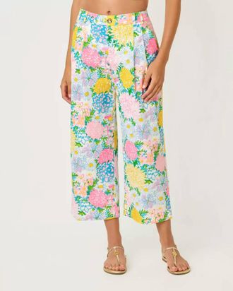 Lilly Pulitzer Mandalay Wide Leg Crop Pant In Multi Lilly Garden