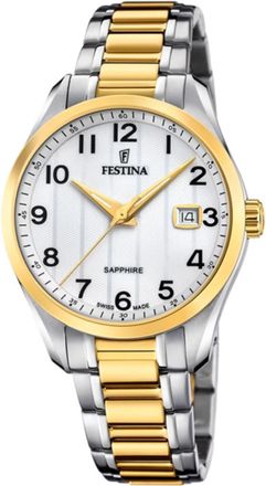 Festina Classic Sapphire 37Mm Quartz - Heren - Horloges - Grijs - ONE Size - Accessoires