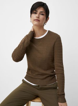 Contemporaine Womens Plain cable-knit sweater