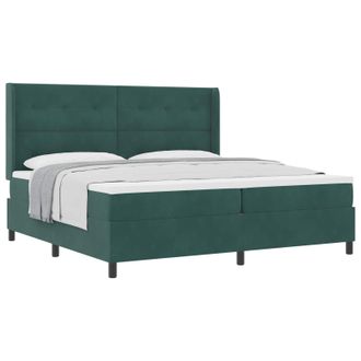 vidaXL Cama Tipo Box Spring Verde Oscuro 200 X 200 Cm Terciopelo Vidaxl