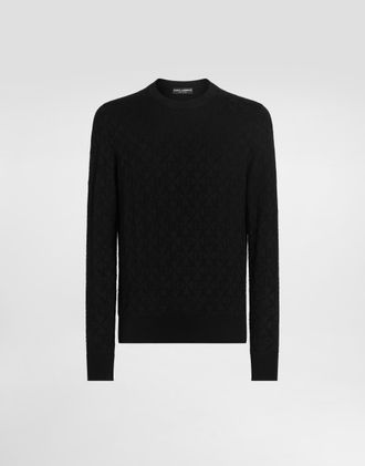 Dolce & Gabbana Silk Crewneck Pullover - Man Sweaters And Cardigans Black 44