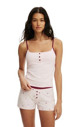 Cotton On Womens Dreamy Soft Henley Cami in Pink Kiss Crushed Berry at Nordstrom, Size X-Small