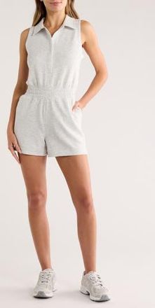 Yogalicious Metro Maven Short Polo Romper in Heather Light Grey at Nordstrom Rack, Size X-Large