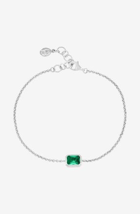 Dower & Hall Green Garnet Octagon Chain Bracelet in Sterling Silver at Nordstrom, Size 7.5