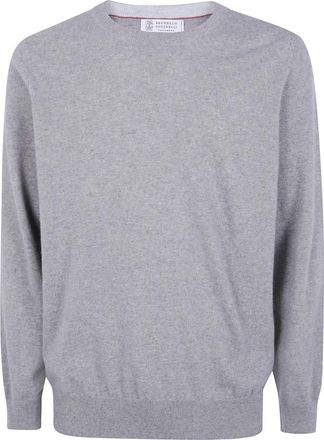 Brunello Cucinelli Cashmere Truien - Heren - Cashmere truien - Grijs - M - Truien & Vesten