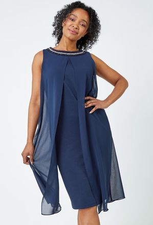 Roman Embellished Chiffon Dress