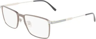 Lacoste L2285EN029 Rectangle Metal Frame Eyeglasses - Gray