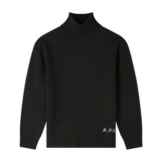 A.P.C. Turtlenecks, male, Black, Size: XL Black Shirt Pull Walter Noir
