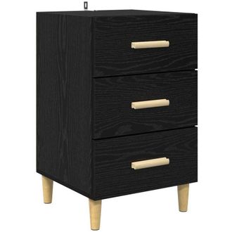 vidaXL Bedside Cabinet Black oak 40 x 40 x 66 cm Engineered wood vidaXL