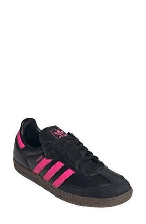 adidas Gender Inclusive Samba OG Sneaker in Black/Lucid Pink/Gum at Nordstrom Rack, Size 7.5 Womens / 6.5 Mens