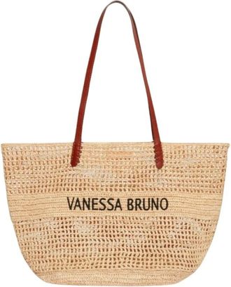 Vanessa Bruno Tote Bags, female, Beige, Size: ONE SIZE Raffia Basket