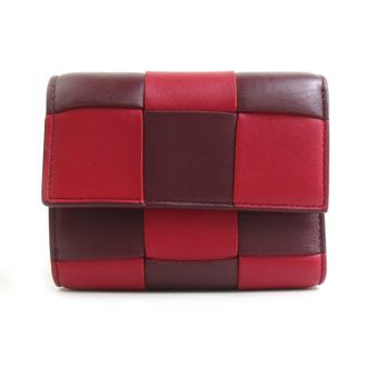 Bottega Veneta Bordeaux Red Color Leather Wallet (Tri-Fold) (Pre-Owned)