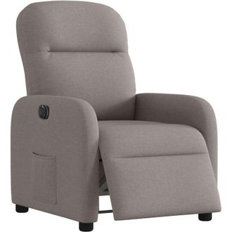 vidaXL Sill&oacute;n Reclinable El&eacute;ctrico Tela Gris Taup&eacute; Vidaxl