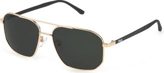 Fila SFI300V Polarized 300P Mens Sunglasses Gold Size 58