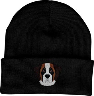 Bang Tidy Clothing Saint Bernard Beanie Hat - Dog Lovers Gifts for Women - Winter Hats for Women - Knitted Wooly Ladies Hats - Dog Walking Accessories - Embroidered Gift