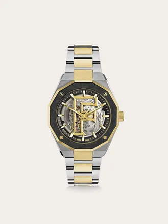 Ferragamo Men Ferragamo Edge Skeleton Watch Black