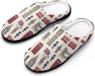 Generic Theme of UK London British Flag Men Slippers Funny House Shoes Cotton Slipper for Indoor Outdoor