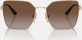 Vogue Eyewear - VO4284S - Occhiali da sole squadrati oro pallido con lenti marroni polarizzate
