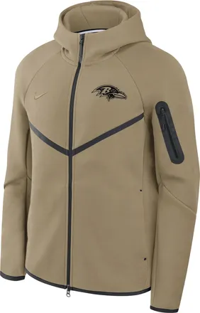 Nike Baltimore Ravens Tech Fleece Windrunner Nike Mens NFL Full-Zip Hooded Jacket in Brown | 05L40IDH8G-GML