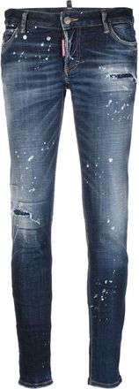 Dsquared2 distressed-effect skinny jeans - women - Cotton/Cotton/Spandex/Elastane/Polyester - 44 - Blue