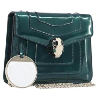 Bulgari Pre-owned Vintage Schoudertas - Dames - Pre-owned - Groen - Maat: ONE Size Leer