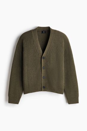 H&M Cardigan aus Rippstrick in Loose Fit - Green