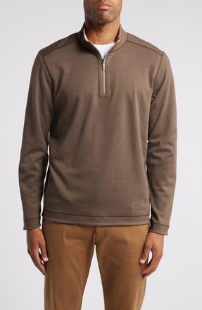 Johnston & Murphy XC4 Reversible Performance Quarter Zip Pullover in Brown at Nordstrom, Size Xxx-Large