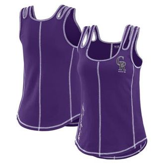 WEAR by Erin Andrews Womens WEAR by Erin Andrews Purple Colorado Rockies Contrast Stitch Tank Top at Nordstrom, Size Medium