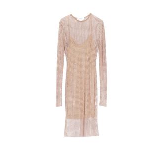 Genny Short Dresses, female, Pink, S, Pearl and Crystal Mesh Dress