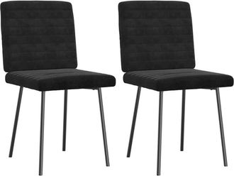 vidaXL Sillas De Comedor 2 Unidades Terciopelo Negro Vidaxl